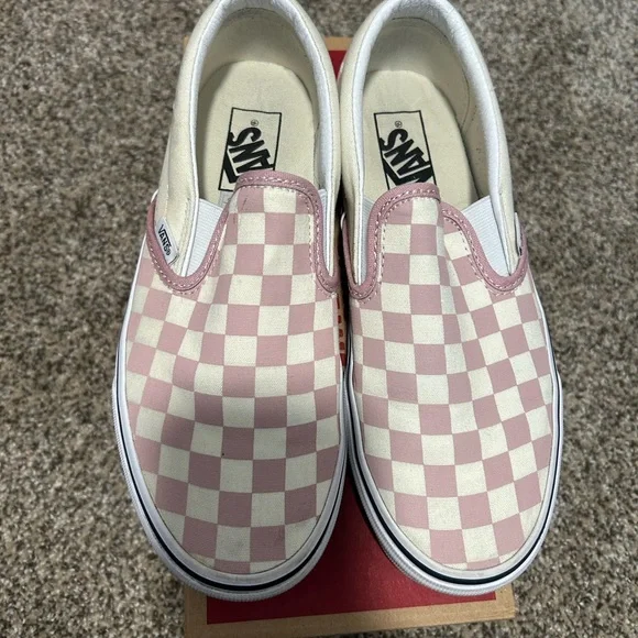 Vans Pink and White Checkered Slip-On Sneakers - Picture 2 of 4
